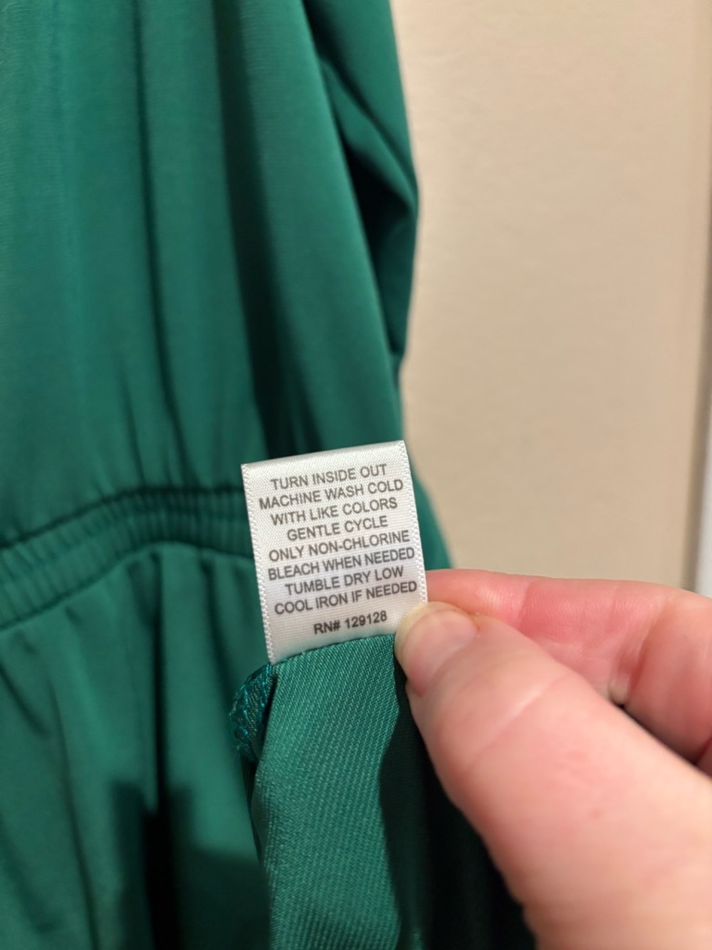 Shamrock Green 3/4 Sleeve Midi Dress with Faux Belt and Cinched Waist, size 1X - Picture 5 of 7